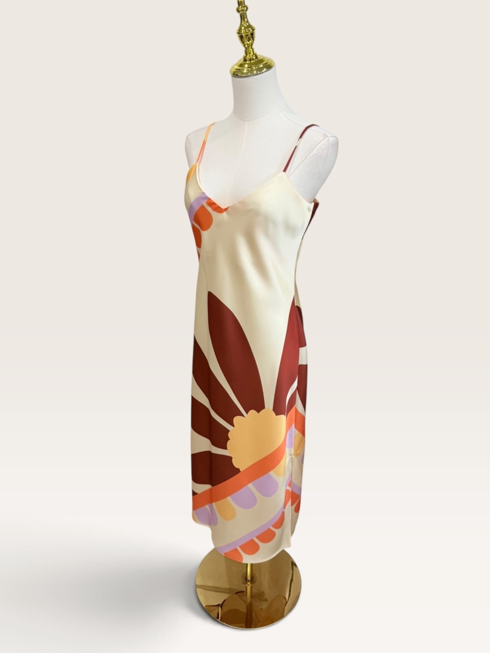 Gianni Bini Size 2 Harper Midi Slip Dress in Sunburst Floral Print NWT Boho